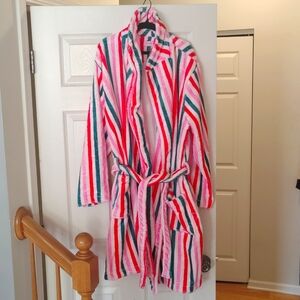 Pink Lily Christmas Stripes Robe